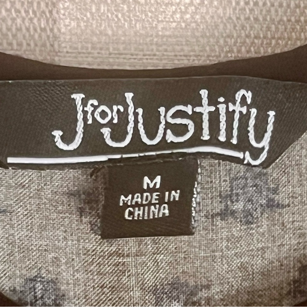 J for Justify Olive Print Zip Front Sleeveless Dress Size M - Picture 2 of 9